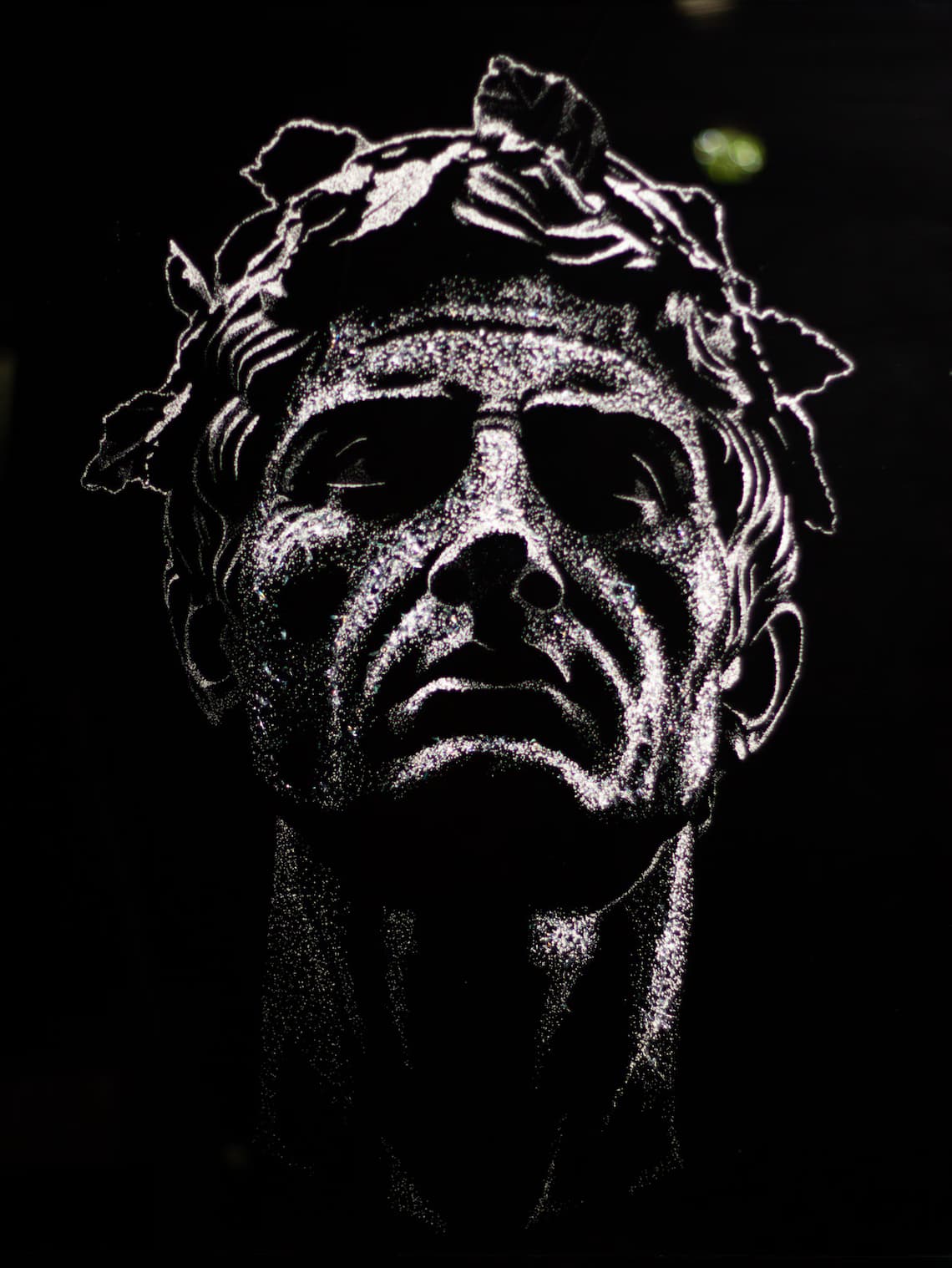 Artisan Hammer Painting Detail — custom hammered glass art by LuminArt